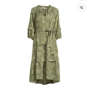 The Pioneer Woman 3/4 Sleeve Tiered Ruffle Midi Dresss